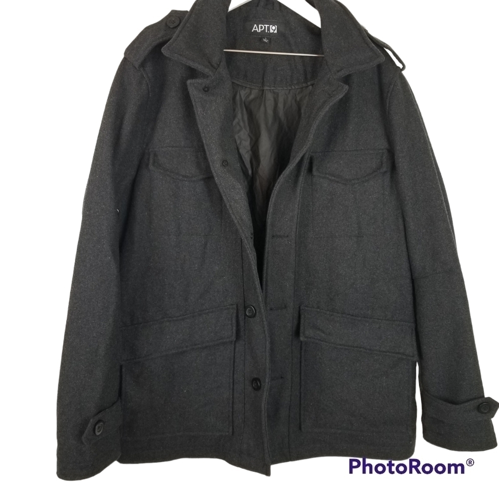 NWOT Men's Apt. 9 Wool Peacoat Jacket/Coat Hrey Business Casual